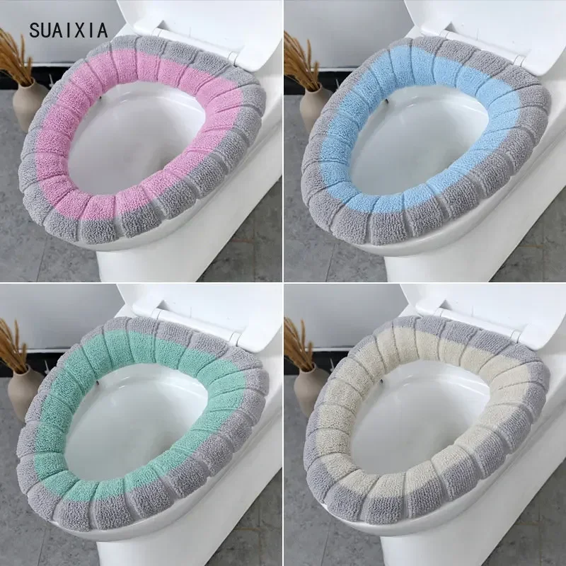 O-shaped Toilet Seat Toilet Cover With Handle Nordic Bathroom Accessories Universal Toilet Seat Cushion Thick Plush