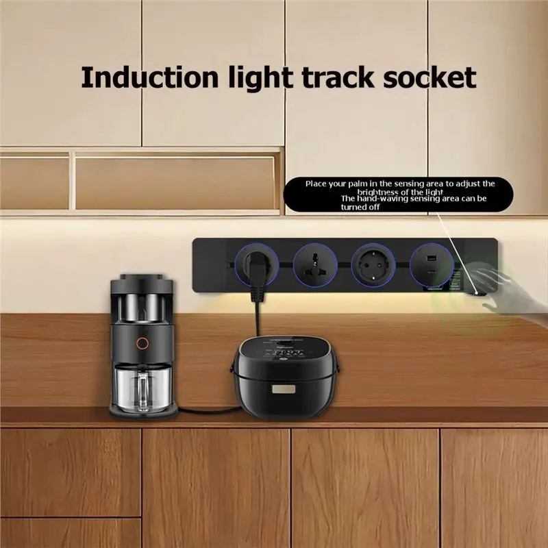 New Multifunctional 60Cm Induction Lamp Wall Track Socket Can Accommodate Hold 4- 6 Sockets 13A B
