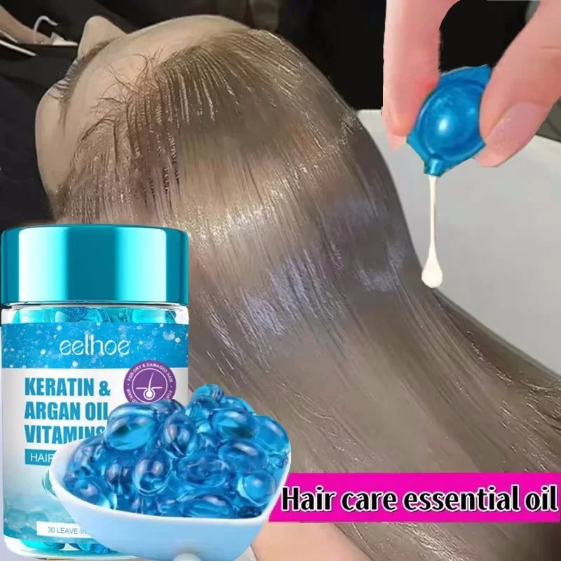 Cápsula mágica de vitamina para cabelo, óleo de queratina, restauração rápida do cabelo, macio, brilhante, hidratante profundo, produtos de cuidados