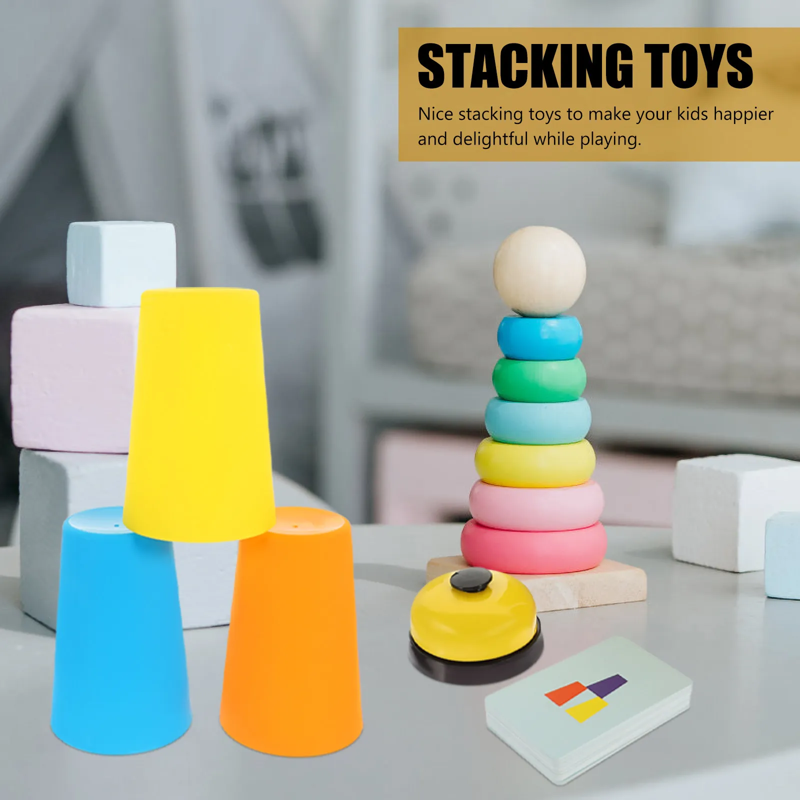 1Set Colorful Stacking Cups for Toddlers Preschool Learning Development Cognitive Skills Fine Motor Practice Stack Up Cups Party