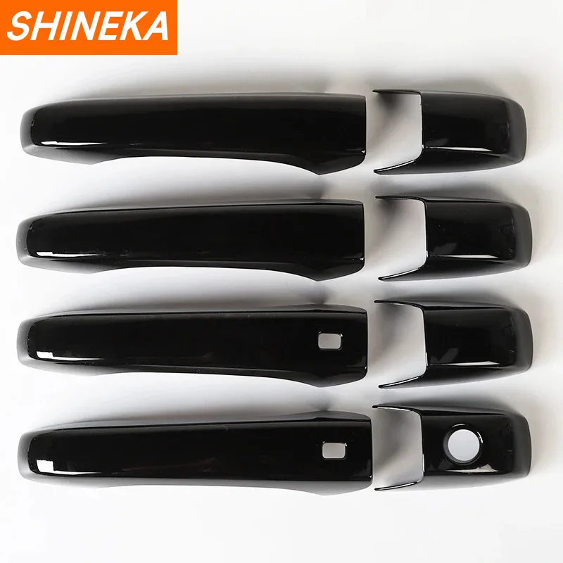 SHINEKA Car Exterior Door Handles Trim Cover Decoration Stickers ABS Accessories For Dodge Durango/Chrysler 300C 2011-2021