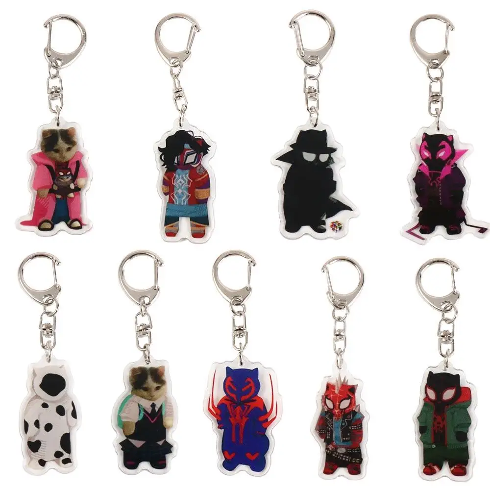 Superhero Cat Superhero Keychain Funny Memes Cat Anime Spider Cat Keyring Invincible Warrior Memes Cat Pendant Kid Toy