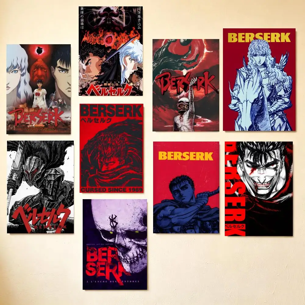Affiche HD Personnage B-Berserker, autocollante, imperméable, pour la maison, le salon, la chambre à coucher, le bar, décoration esthétique, tendance