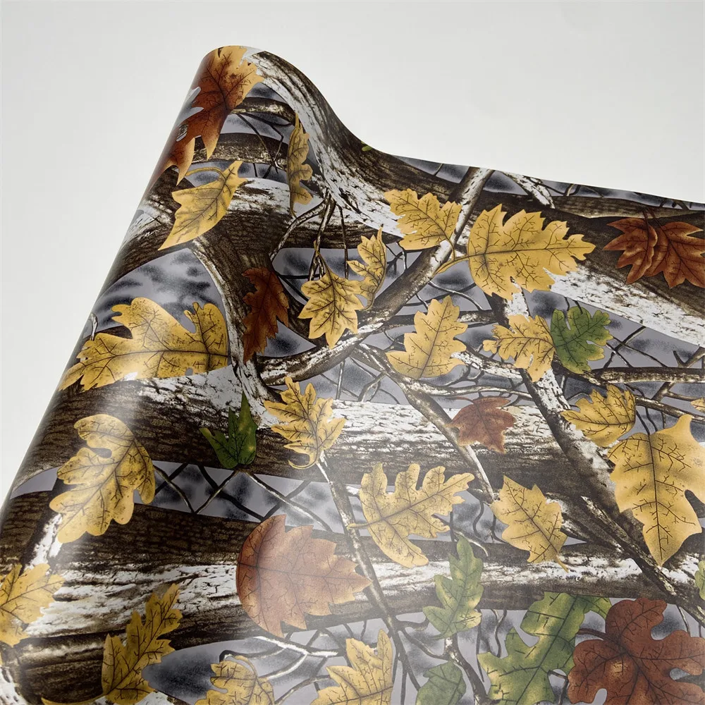 Tree Forest Camouflage Film for Vehicle Truck Motorcycle Cover Yellow Tree Camo Vinyl Wrap