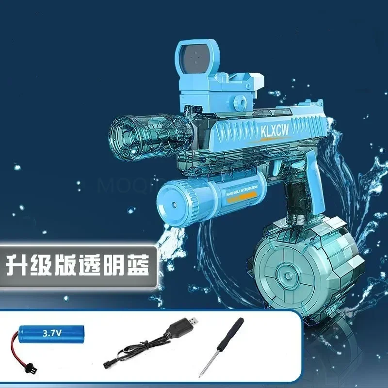 Fully Automatic Burst Water Gun Toy Dual lights With Scope Electric Glock Shooting Water Pistol Beach Pool Toys for Adult Gifts