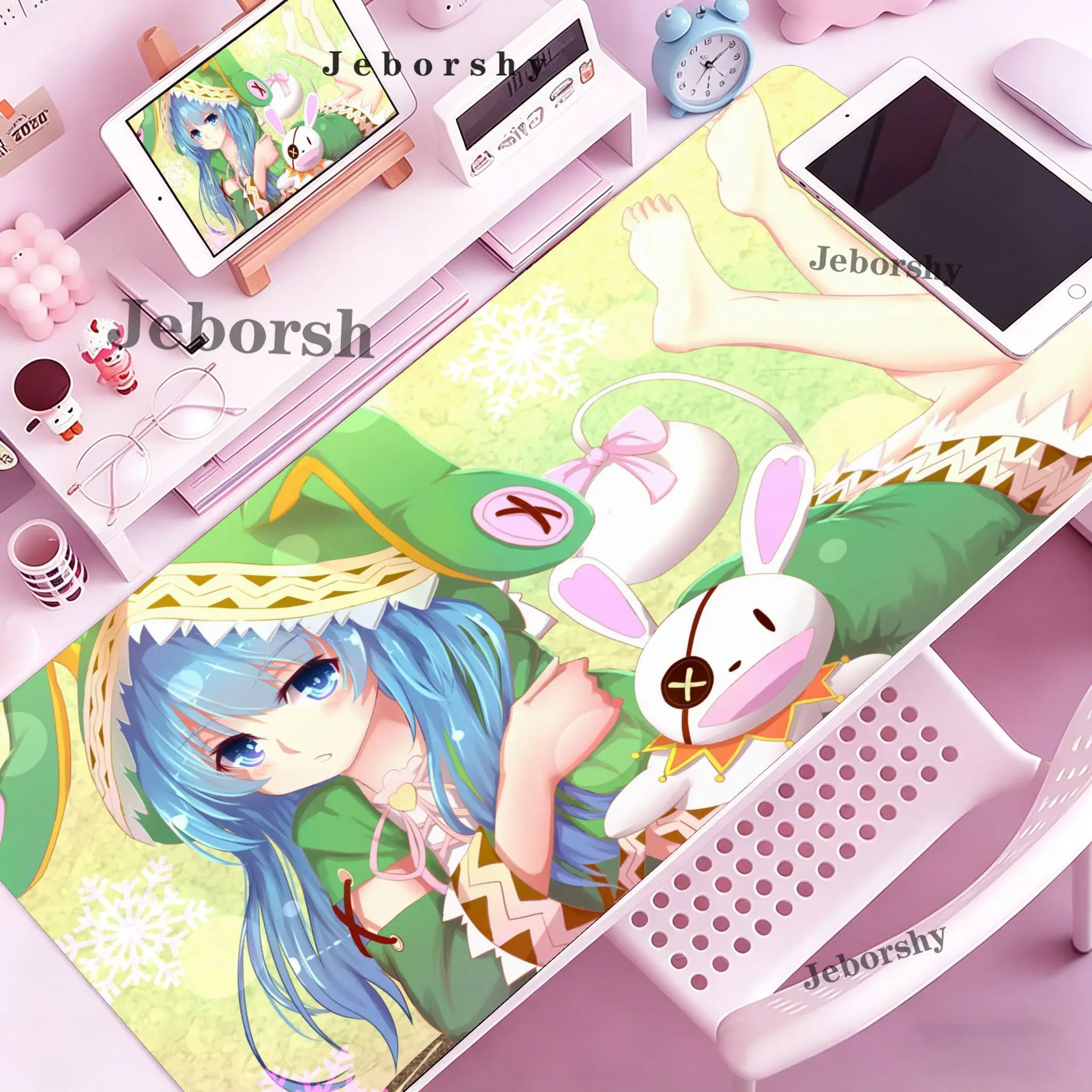 Non-slip Gaming Laptop Mousepad Anime D-Date A LiveS Computer Keyboard Mat Kawaii Yoshino Desk Carpet Rubber Tapis Souris