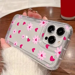 Funda de teléfono con estampado de corazón de amor para iPhone, carcasa suave a prueba de golpes para iPhone 14, 15, 16 Pro Max, 11, 12, 13 Pro Mini, X, XR, XS, 7, 8 Plus, SE2