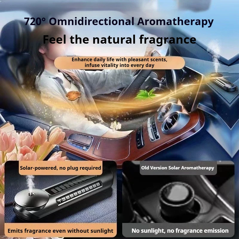 Car Air Freshener Solar-powered Aromatherapy Machine Concealed Temporary Parking Sign Air Freshener Decorative Piece Accessory