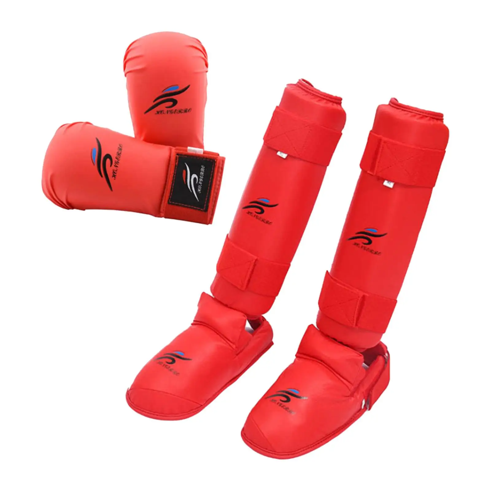 Boxing Gloves Shin Guards Karate Sparring Gear Set for Karate Taekwondo Mma