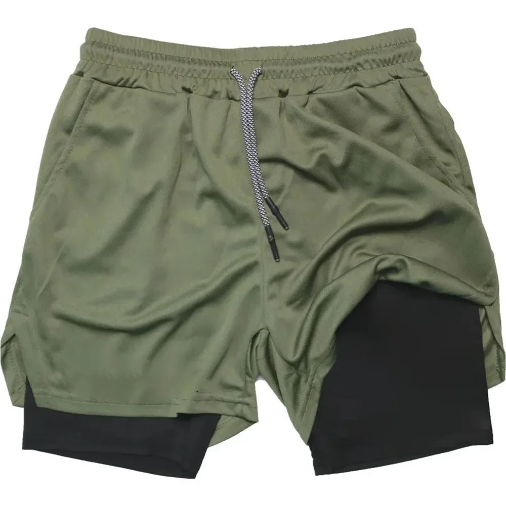 Summer Sports Versatile Double Layer Men'S Shorts Everyday Casual Quick-Drying Sports Shorts Men