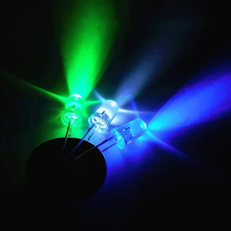 50 teile/los 5mm transparente runde 5mm super helle wasser klar grün rot weiß gelb blau licht led lampen emittierende diode