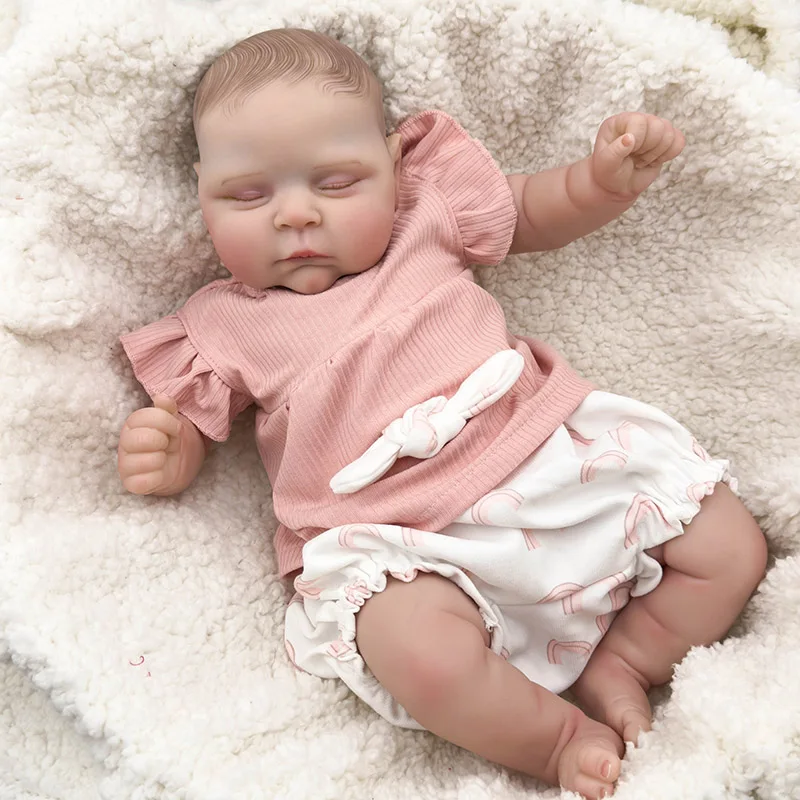 48cm Peaches Soft Body Reborn Baby Doll Lifelike 3D Skin Multiple Layers Painting with Hand Painted Hiar Touch Doll