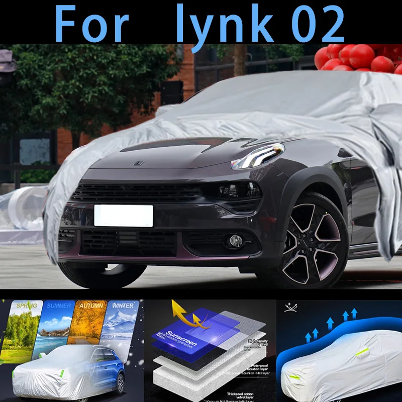 

For lynk 02 Outdoor Protection Full Car Covers Snow Cover Sunshade Waterproof Dustproof Exterior Car cover protection