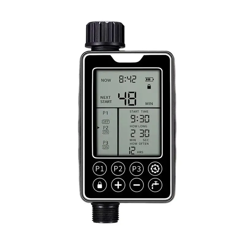 

Водонепроницаемое устройство для полива с большим экраном, интеллектуальный таймер полива с сенсорным экраном для улицы - AT36