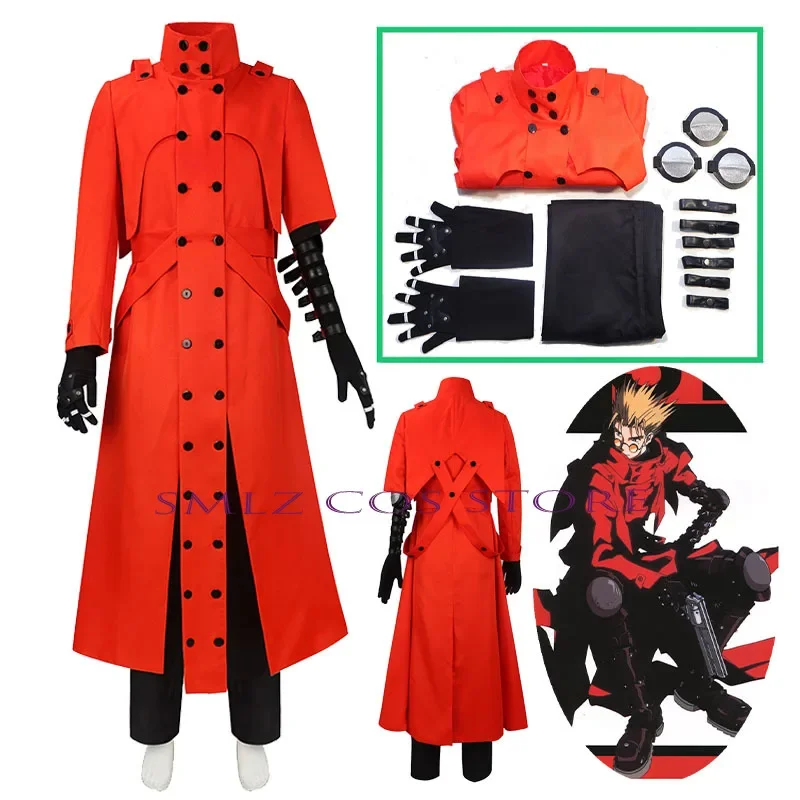 Cosplay Anime Vash The Stampede Cosplay TV Trigun Costume Red Uniform Vash Suit Halloween Party Outfits for Men