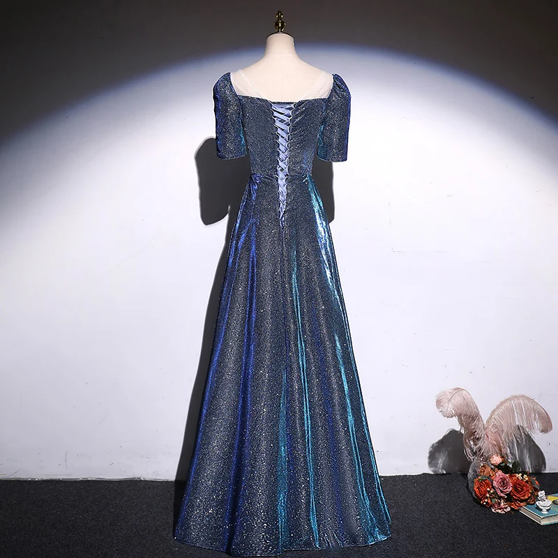 GUXQD – robe De soirée étoilée et brillante, tenue de soirée à manches courtes pour femmes