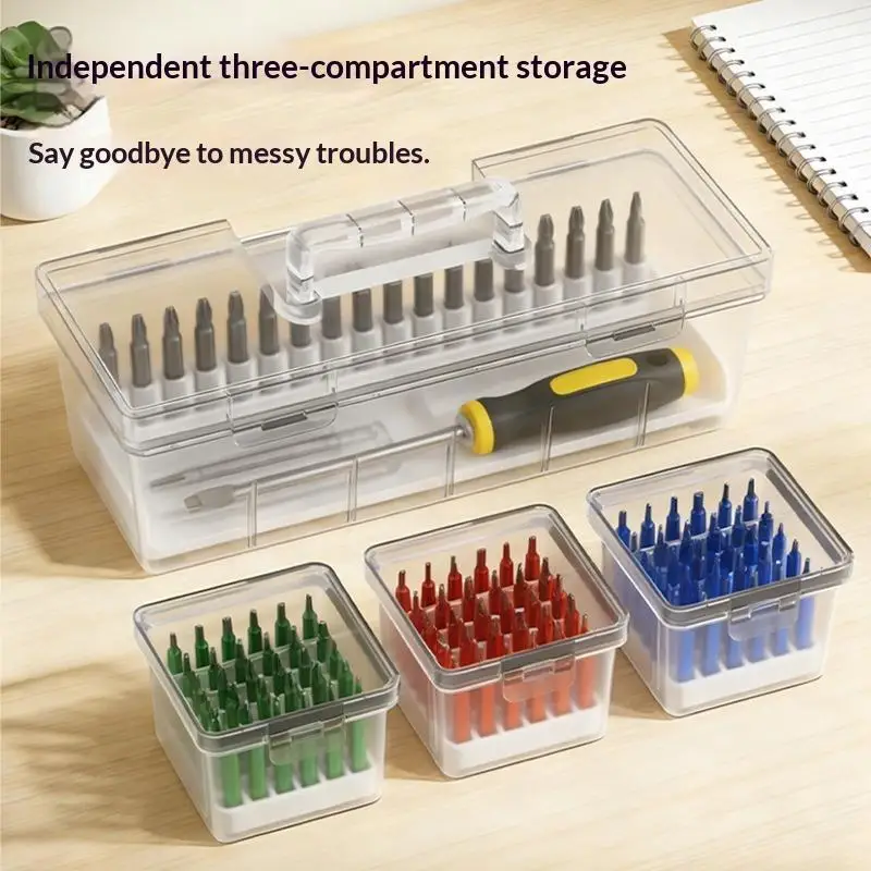 Transparent Plastic Toolbox With Detachable Divider/independent Small Box Screws/small Parts Storage Box Toolbox