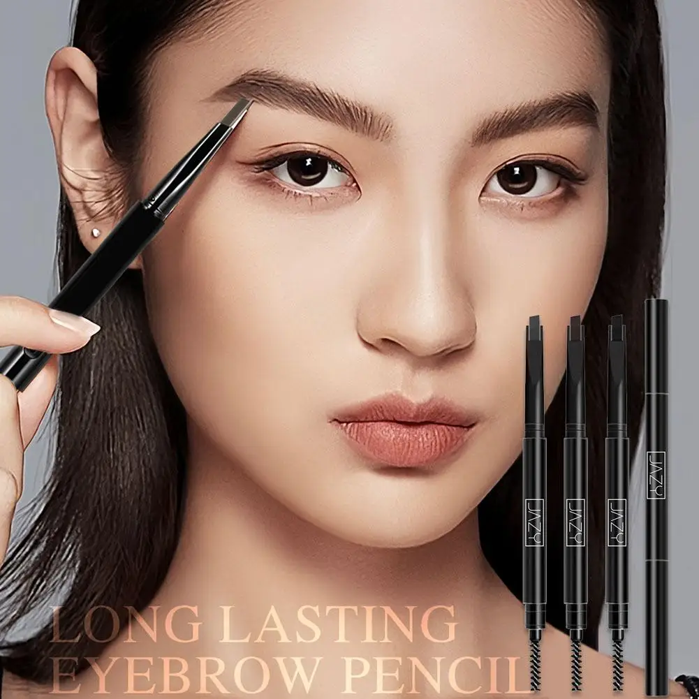 Lápiz de cejas de doble cabeza 2 en 1, lápiz de cejas Natural de larga duración, resistente al agua y al sudor, maquillaje de ojos cosmético para principiantes H2I1