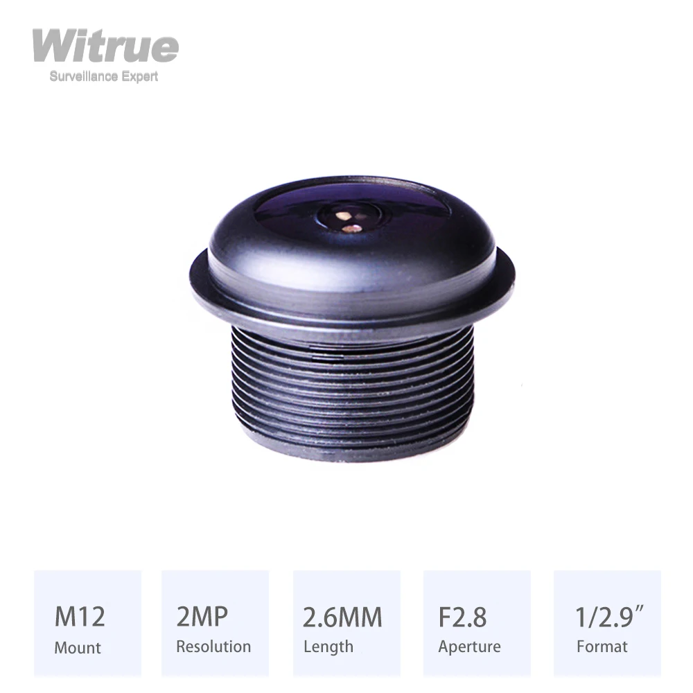 

Объектив видеонаблюдения Witrue M12, 2,6 мм, формат F2.8, 1/2 дюйма HD 1080P с ИК-фильтром нм для камер видеонаблюдения