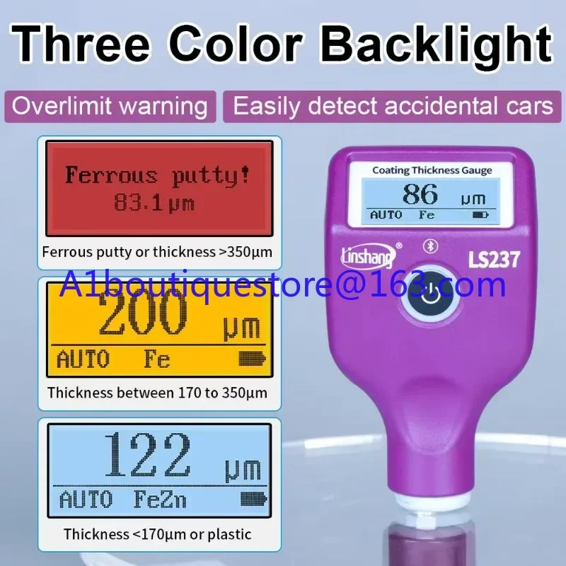 LS237 عالية الدقة طلاء السيارات المفتش تستر فيلم أداة قياس السمك أداة طلاء السيارات سمك الطلاء