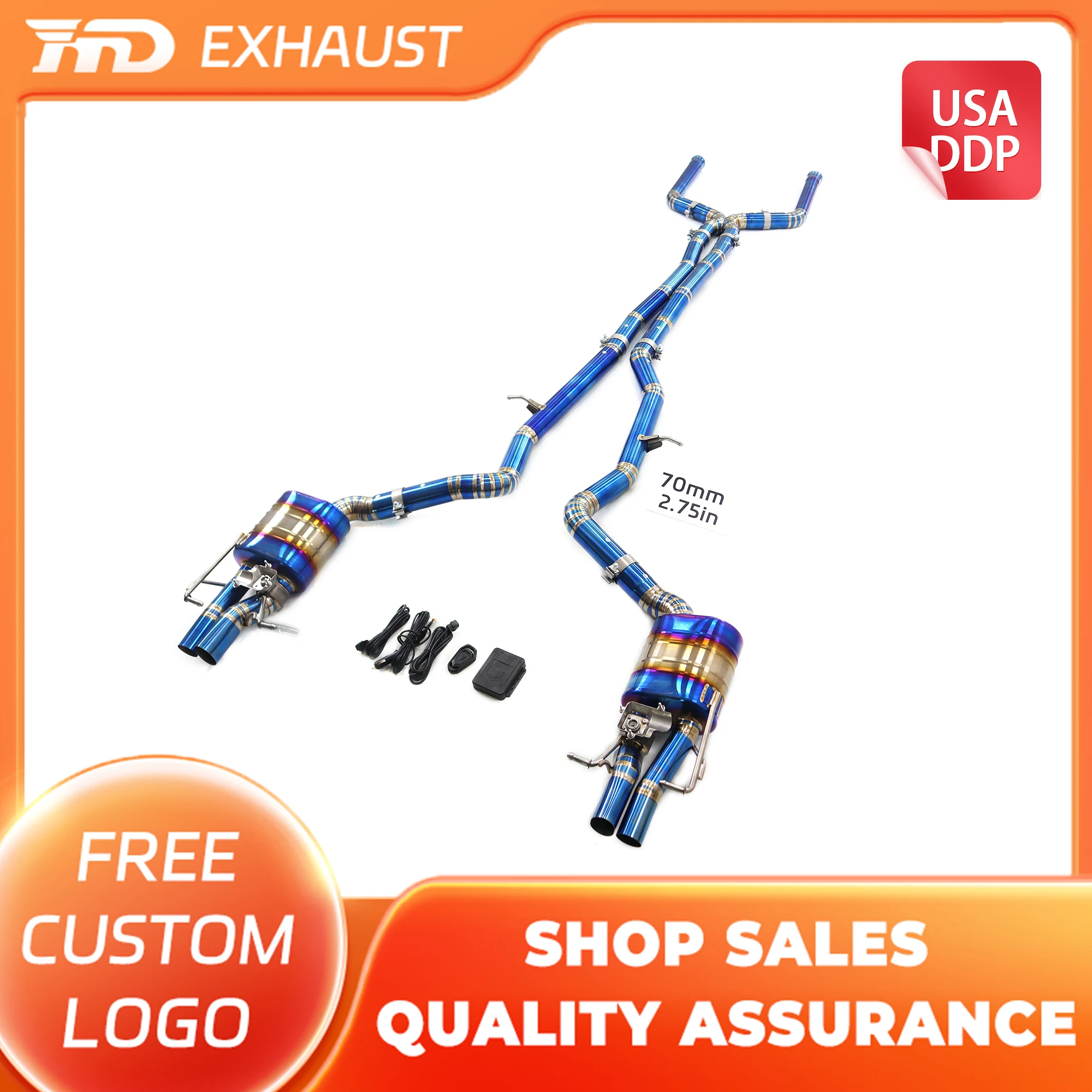 

HMD Hot sale Titanium Exhaust System Catback Exhaust for Mercedes Benz AMG E63 W213 Muffler With Valve car