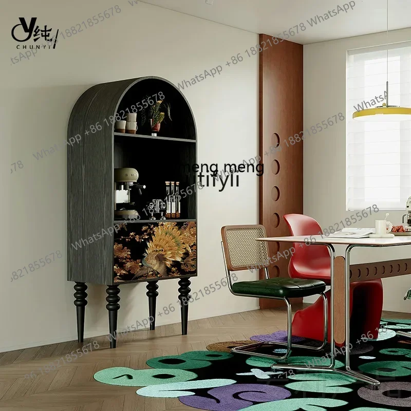smt7486 SS 7486 Chinese style solid wood, French bookcase entry porch cabinet living room home storage cabinet multi-function