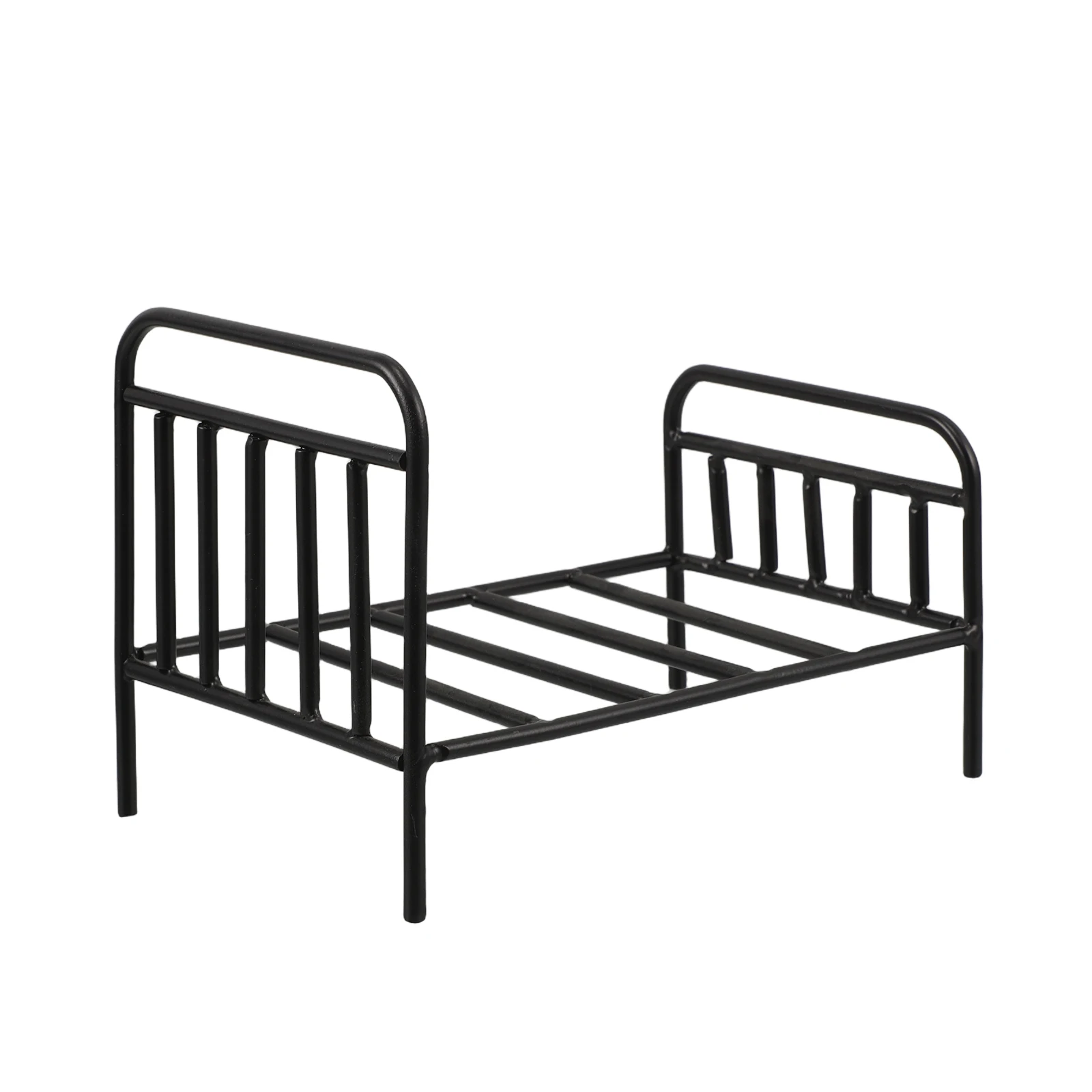 가구 작은 침대 꽃 냄비 스탠드 장식 화분 액세서리 검은 인형 집 장식을위한 철