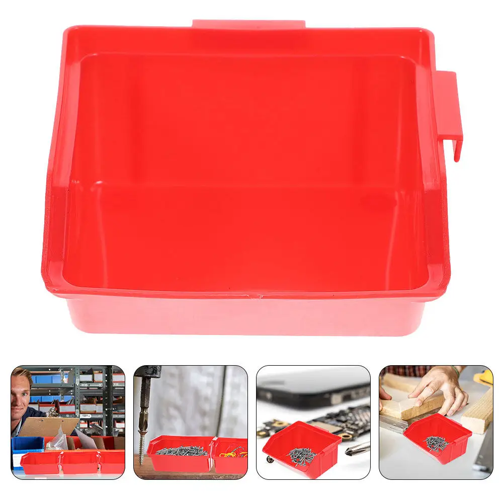 

4Pcs Space Saving Stackable Storage Bins ABS Parts Organizer for Small Tools Hardware Craft Supplies Warehouse Office Storage