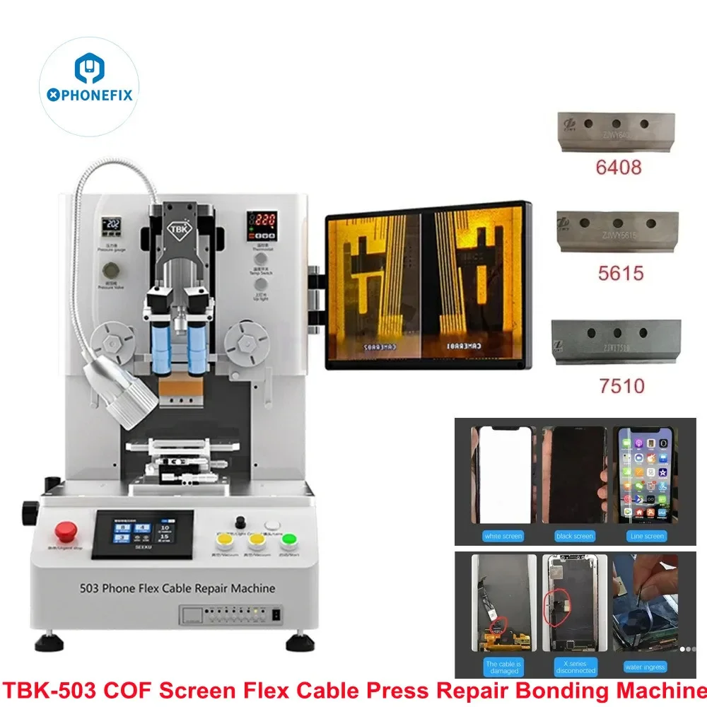 TBK 503 Flex Cable COF Bonding Machine 800W ACF Constant Temperature Press for TFT LCD COF OLED Screen and Repair Cable Failure