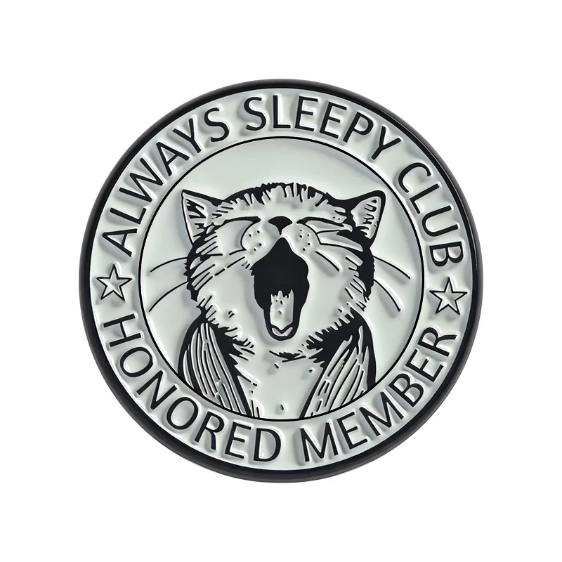 Creative Cute Fun Yawning Cat Brooch Personalized cartoon cat metal Clothing Accessories accessory badge Women's brooch