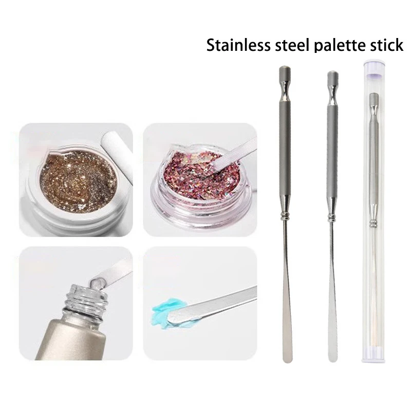 Mixing Foundation Stick Stainless Steel Adhesive Rod Mixing Nail Art Stirring Rod Spatula Multipurpose Cosmetic Tool