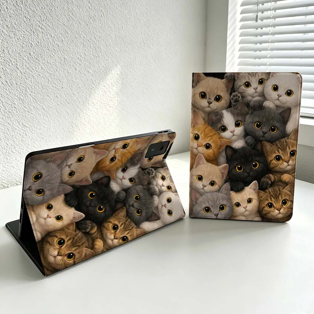 Fun Cat Head Pattern For Lenovo Xiaoxin Lenovo Tab Pad Pro Plus K11 P12 M10 Legion Y900 Soft Inch Tablet Case Cover