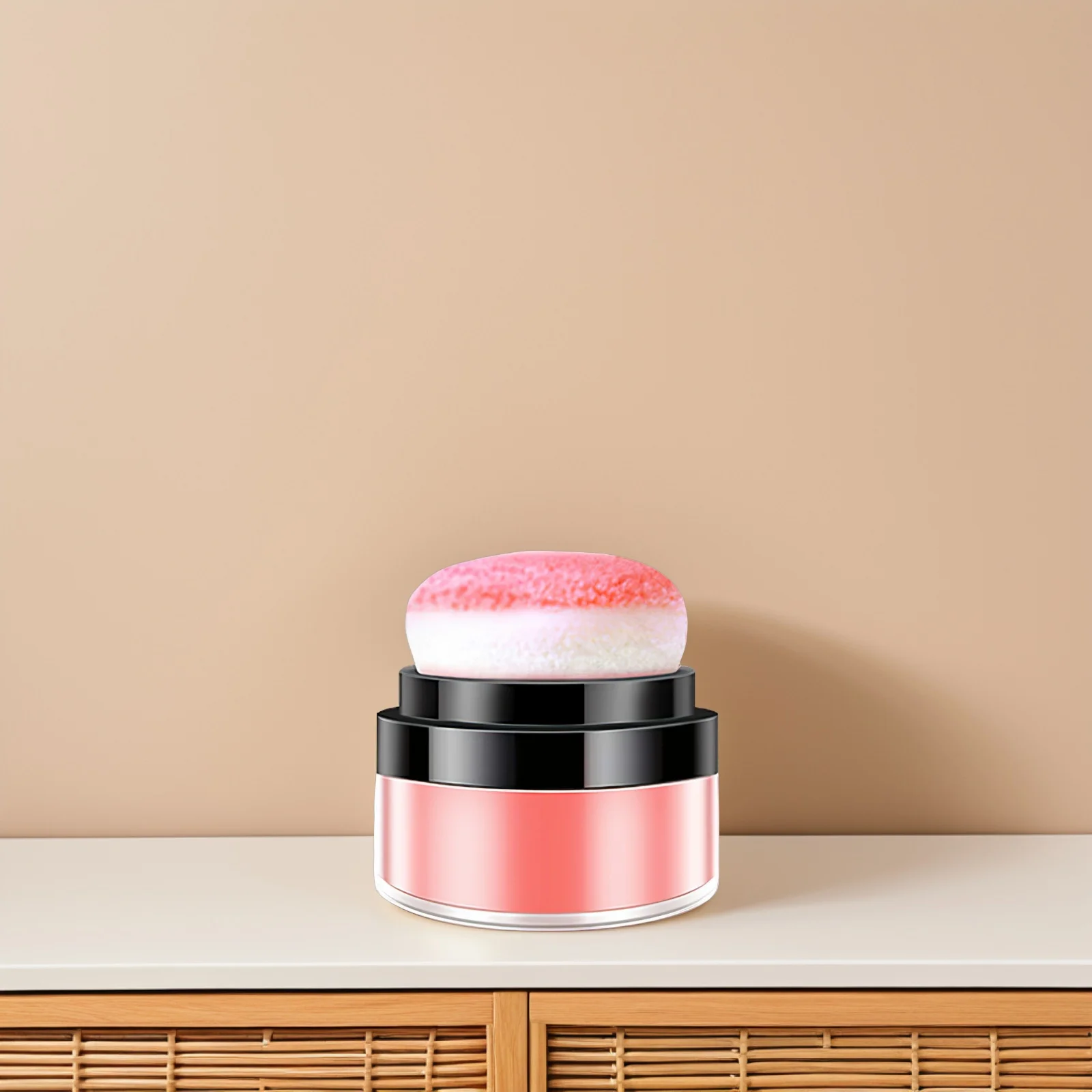 Fard in polvere sciolto con cuscino a sbuffo Trucco Guance Fard in polvere Testa a fungo Soffio Trucco viso portatile