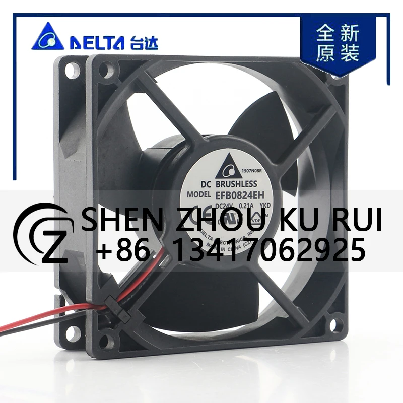 دلتا 12 فولت 48 فولت تيار مستمر 24 فولت 0.21A التيار المتناوب EC 8025 80X80X25 مللي متر 8 سنتيمتر خادم الهيكل الهادئ مزدوجة كروي العاكس EFB0824EH-YKD مروحة التبريد #2