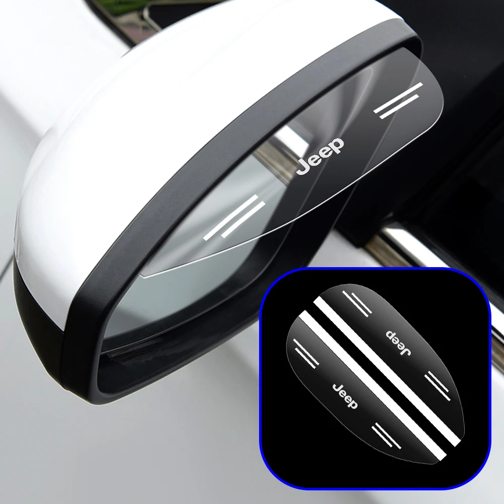 

2 шт. Защитные накладки от дождя и солнца на боковые зеркала заднего вида для JEEP Renegade Patriot Wrangler Cherokee Compass Grand Cherokee