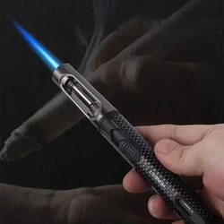 HONEST Metal Windproof Torch Ligher Refillable Pen Lighter Jet Butane Cigar Lighter Kitchen BBQ Camping Multi-uses Men's Gadgets