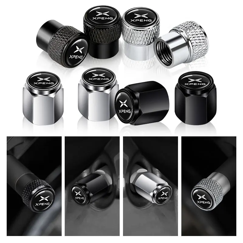 Para xpeng p7 p7i g3 g3i g6 g9 p5 x9 x2 n5 f30 h93 4 pçs metal roda de carro tampas da válvula do pneu capa da haste do pneu à prova dwaterproof água acessórios do carro