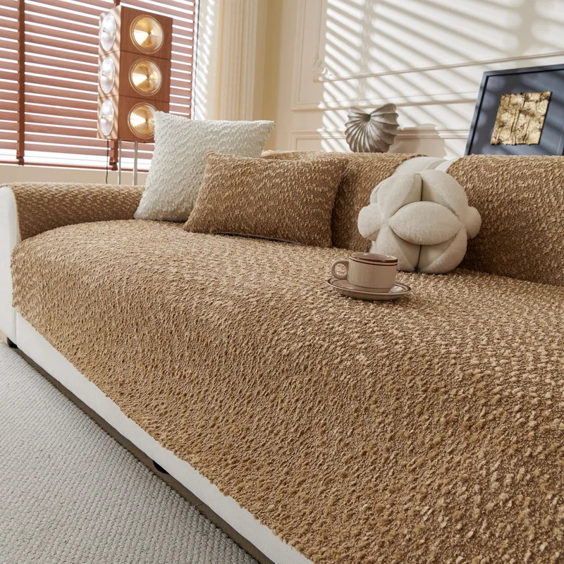 

Чехол для дивана в стиле ретро, фиксированный противоскользящий простой чехол для диванной подушки, приятный для кожи, мягкий и липкий, подходит для всех сезонов