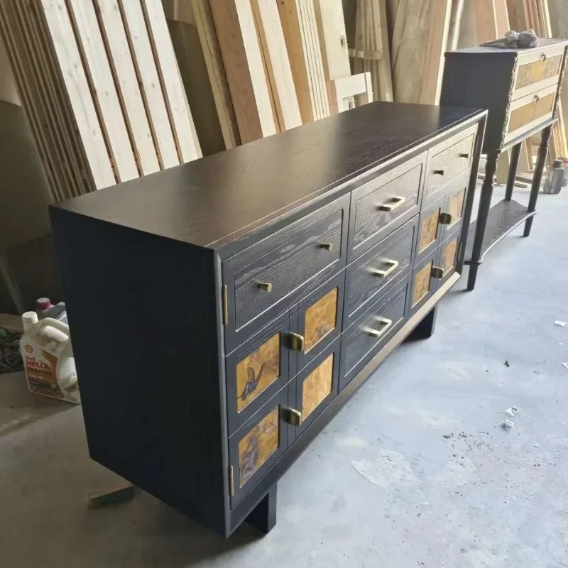 خزانة جانبية للرياح بتصميم عتيق من أمريكا الشمالية، خزانة جانبية لتناول الطعام من الخشب الصلب، خزانة جانبية فرنسية من القرون الوسطى، خيوط سحابة عطرة #2