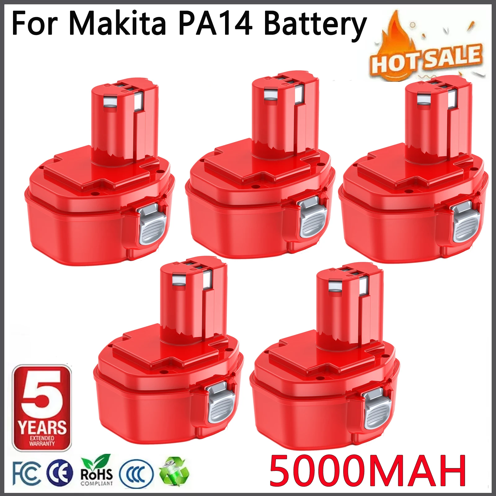 Bonacell 14,4-Volt-Ersatzakku für Makita 1420 PA14 5000 mAh Akku 1434 1422 1433 1435 1435F 192600-1 6281D 6280D 6337D Elektrowerkzeug-Akku