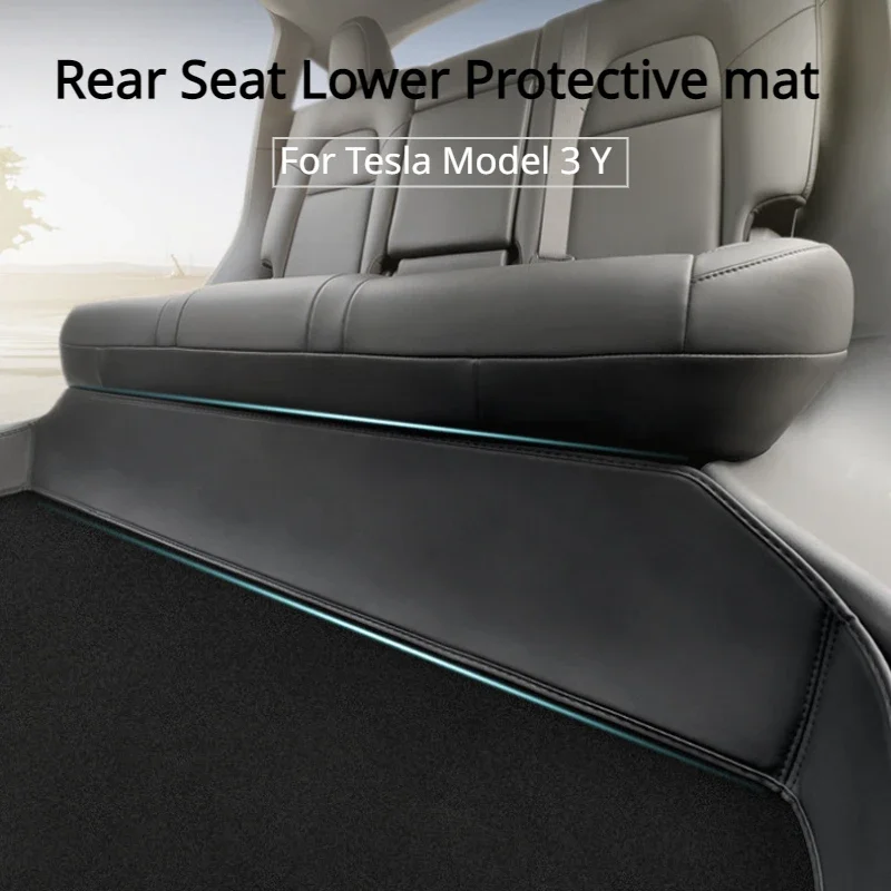 

Leather Rear Seat Lower Protective Mat for Tesla Model 3 Y Full Surround Cushion Protector Anti-Dirty Kick Pad Car Accessories