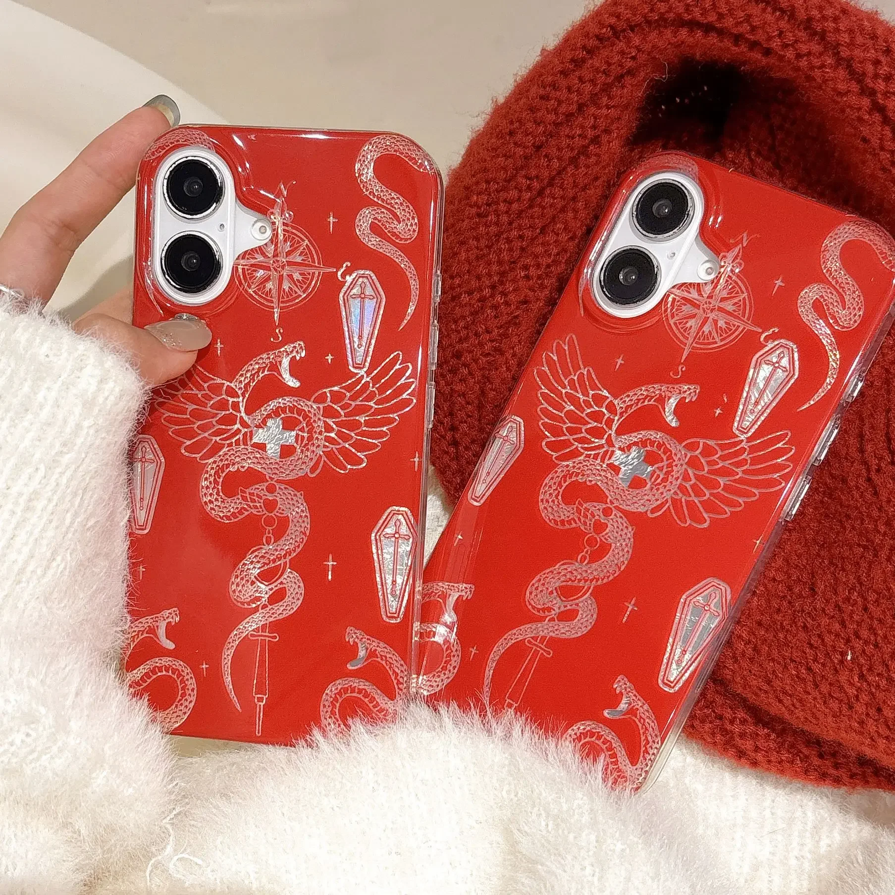 viper wing snake totem compass art Phone case For iPhone 16 15 14 13 12 Pro Max Case Cute Luxury Cartoon shockproof Soft Cover