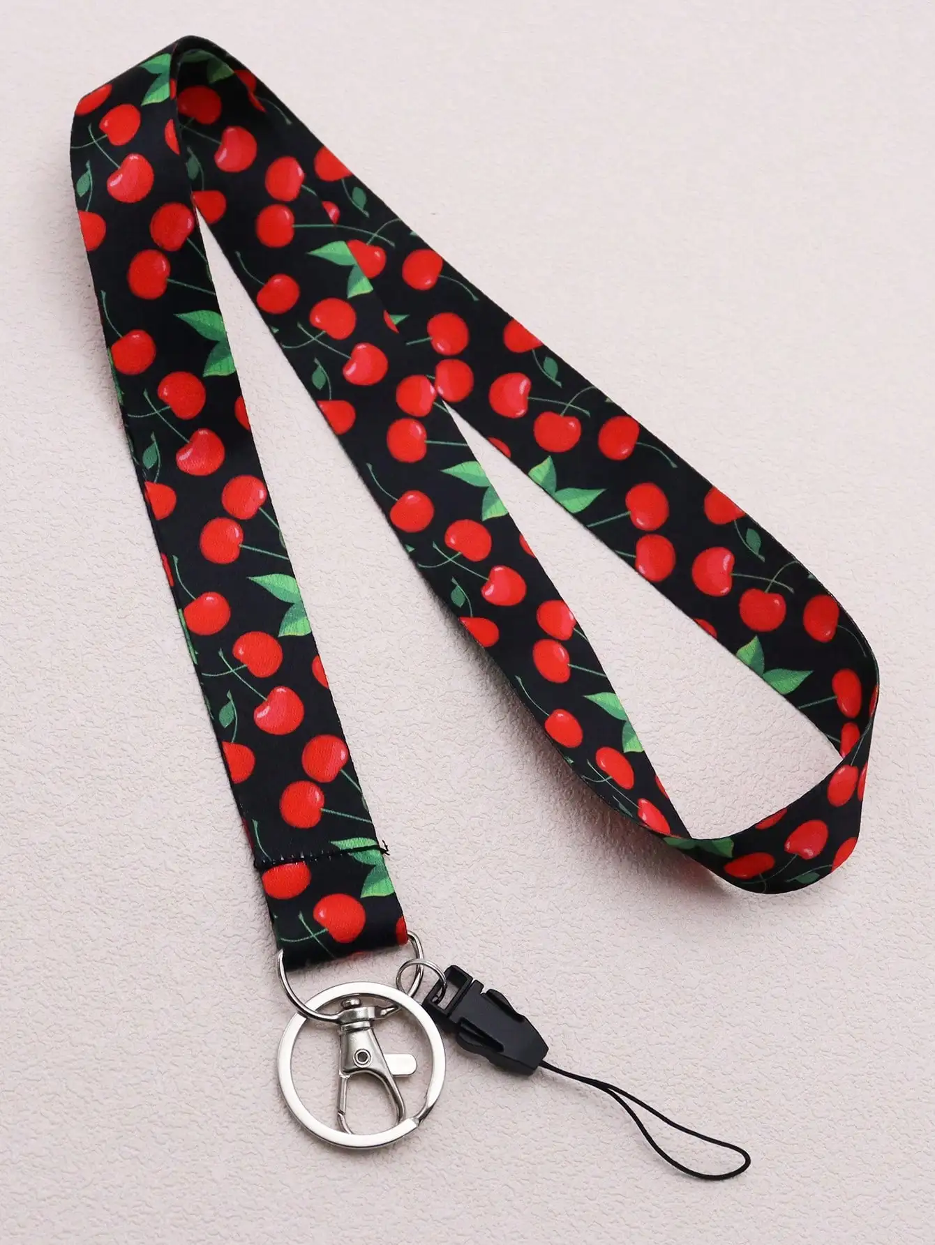 لطيف الكرز المعلم الحبل لمفتاح المفاتيح معرف شارة اسم حامل بطاقة الرقبة شريط لتعليق الهاتف المحمول حلقة رئيسية اكسسوارات النساء هدية #3