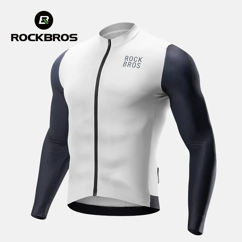 ROCKBROS Men's Bicycle Jackets Summer Long Sleeves Top Cycling Jerseys Male Breathable Quick Dry Sports MTB Road Bike Jacket