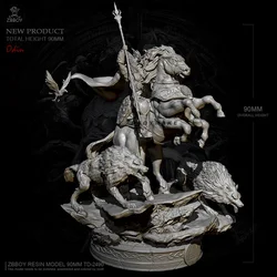 90MM Resin Model Kits Knight And Horse Self-assembled TD-2494