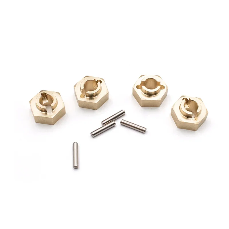

KYX Racing CNC Brass Wheel Hubs Hex 4pcs Set Upgrades Parts Accessories for 1/10 RC Crawler Axial Capra UTB10 SCX10 III