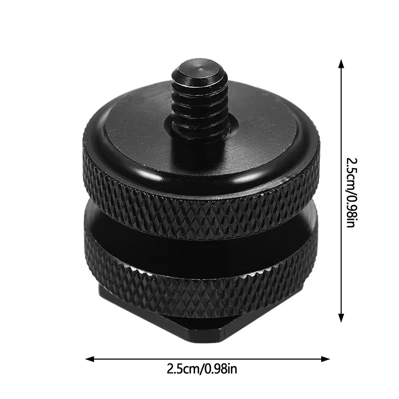 Universal 1/4 Inch Tripod Screw To Flash Hot Shoe Adapter Tripod Mount Screw Hot Cold Shoe Connector For Camera Studio Accessory