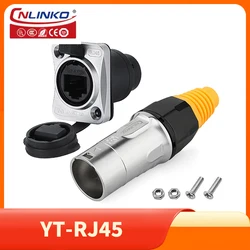 Cnlinko YT Ethernet Cat5e 8pin Waterproof Panel Mount RJ45 Signal Cable Connector Plug Socket Adapter for Network Laptop Telecom
