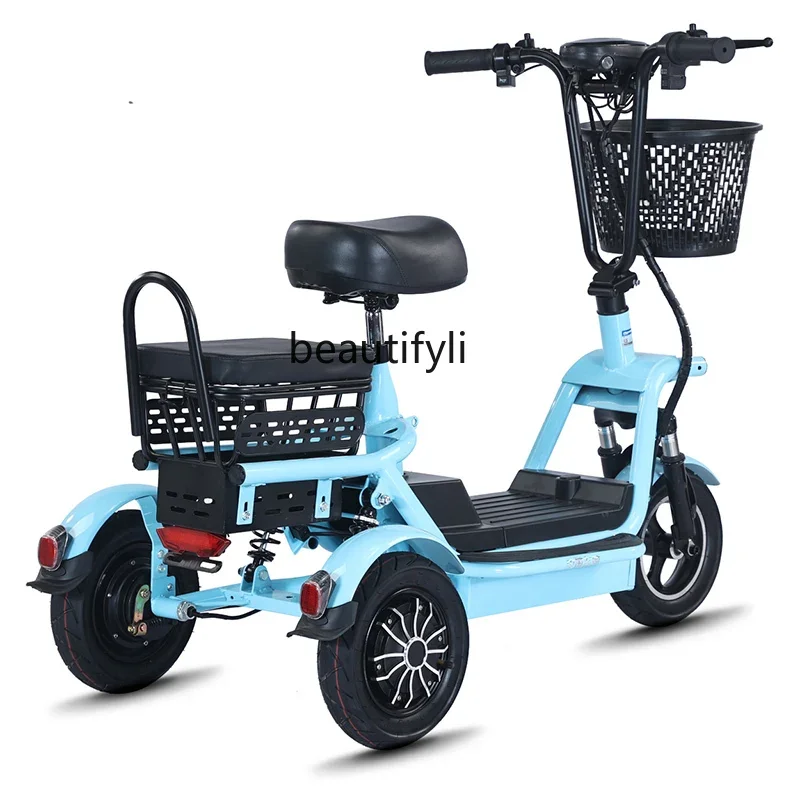 

Electric Tricycle Small Household Pick-up Children Parent-Child Battery Car Ladies Belt Baby Lightweight Folding Elderly Scooter