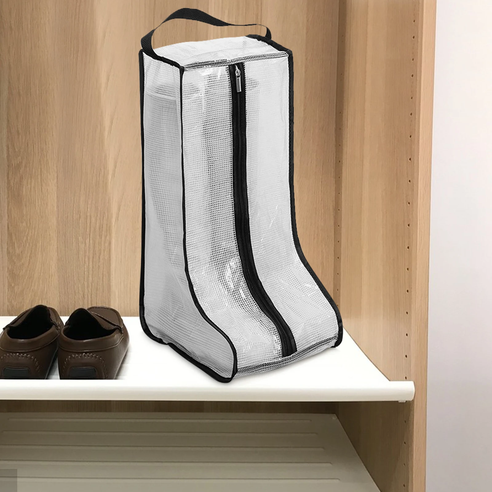 

1Pcs Portable Black Boots Dust Cover Storage Bag Zipper Organizer For Travel Essentials